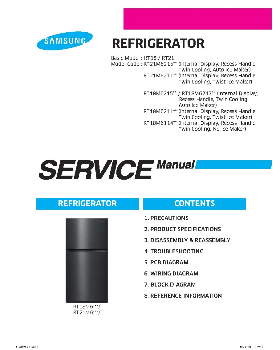 RT21M6215 Samsung Refrigerator Service Manual