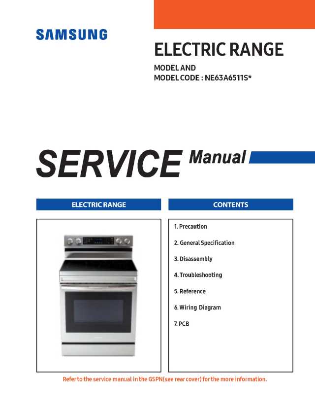 Samsung NE63A6511 Electric Range Service Manual