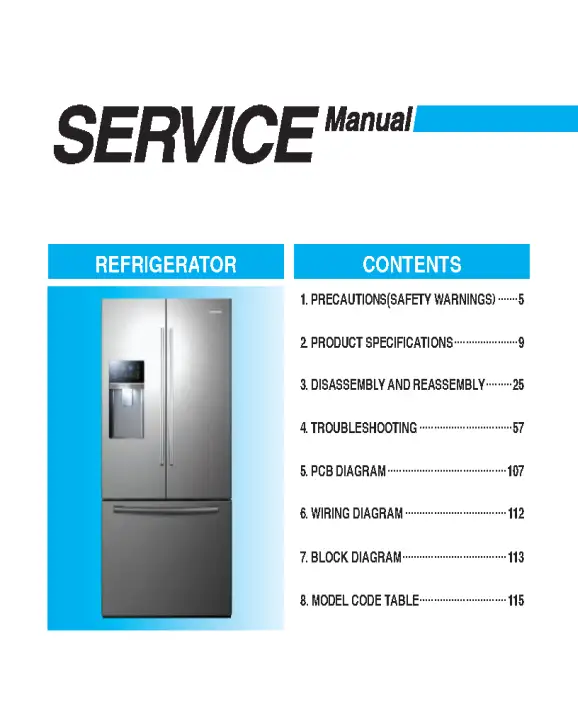 Samsung RF23HCEDTSR Refrigerator Service Manual