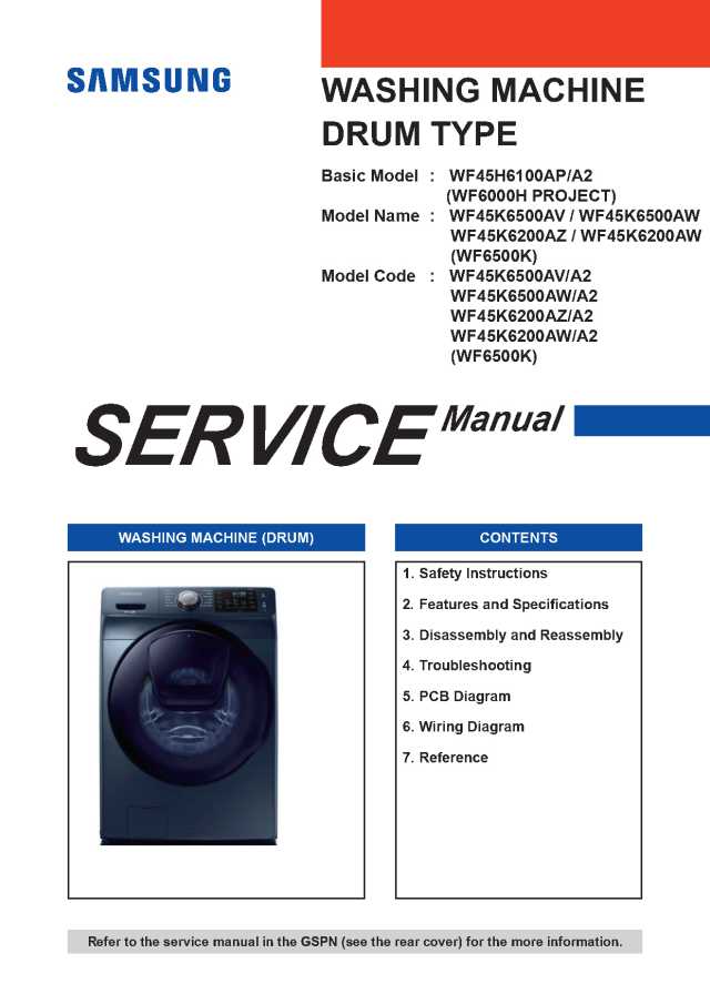 Samsung WF45K6500AV Washing Machine Service Manual