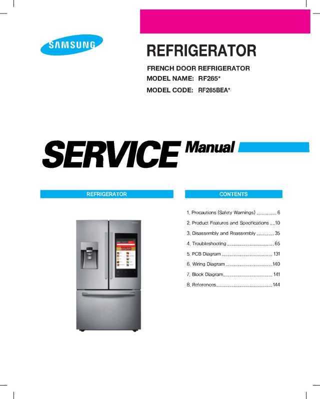Samsung RF265BEAESG RF265BEAESR  Refrigerator Service Manual