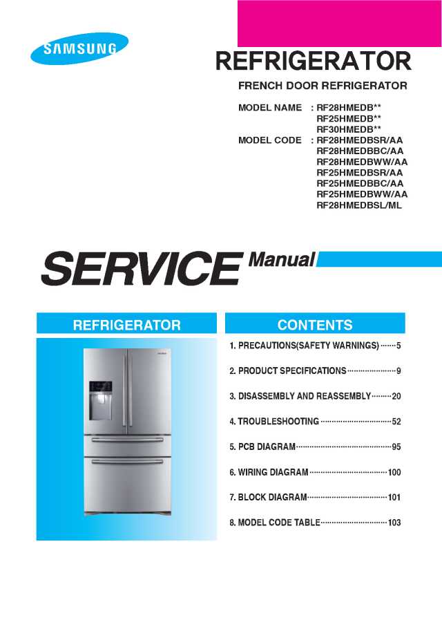 Samsung RF28HMEDBSR Refrigerator Service Manual