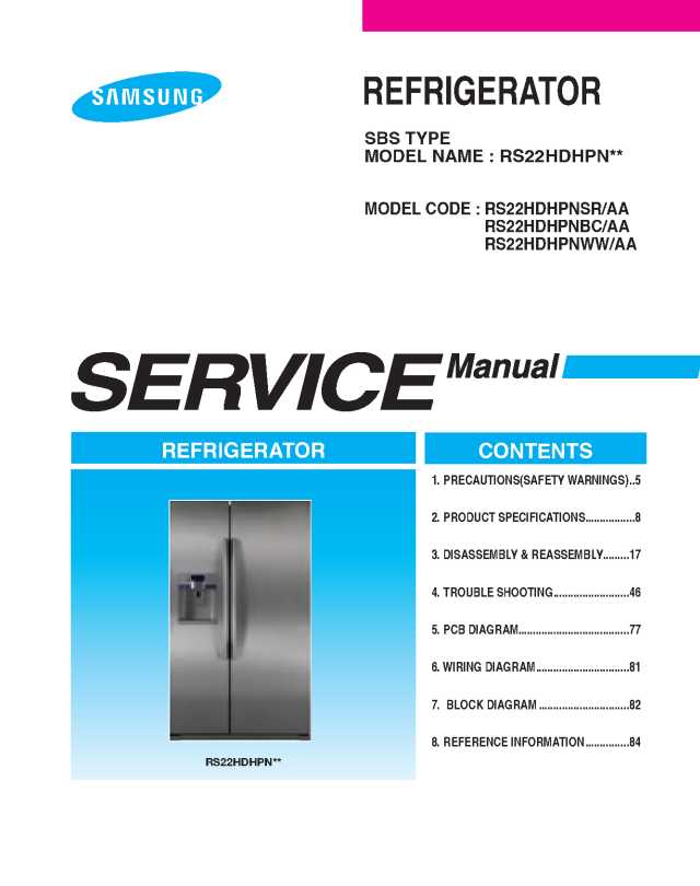 Samsung RS22HDHPNSR Refrigerator Service Manual