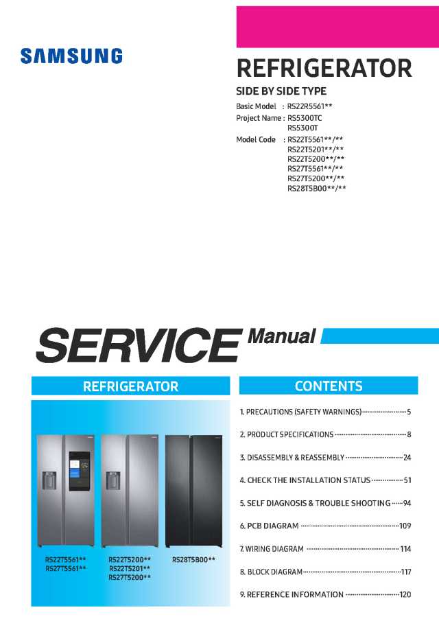 Samsung RS22T5561SR Refrigerator Service Manual