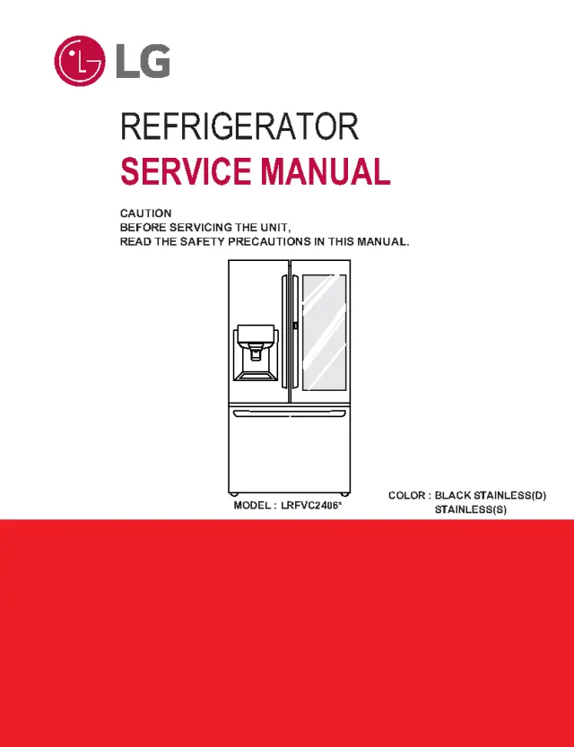 Extracted pages from LG LRFVC2406S Refrigerator Service Manual