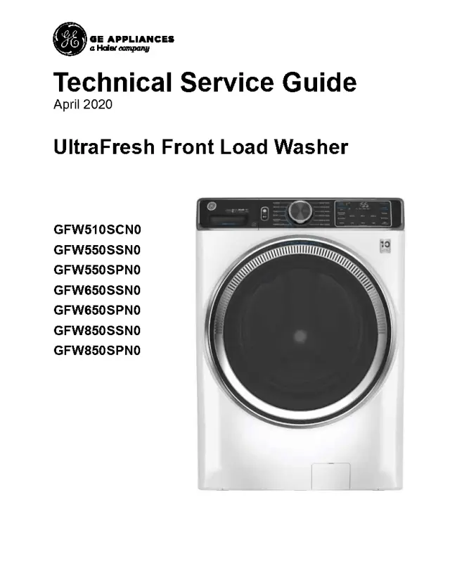 Extracted pages from GE GFW510SCN0WW Service Manual