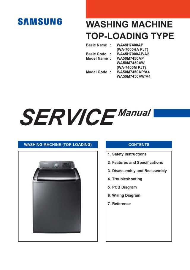 Samsung WA50M7450AP Service Manual