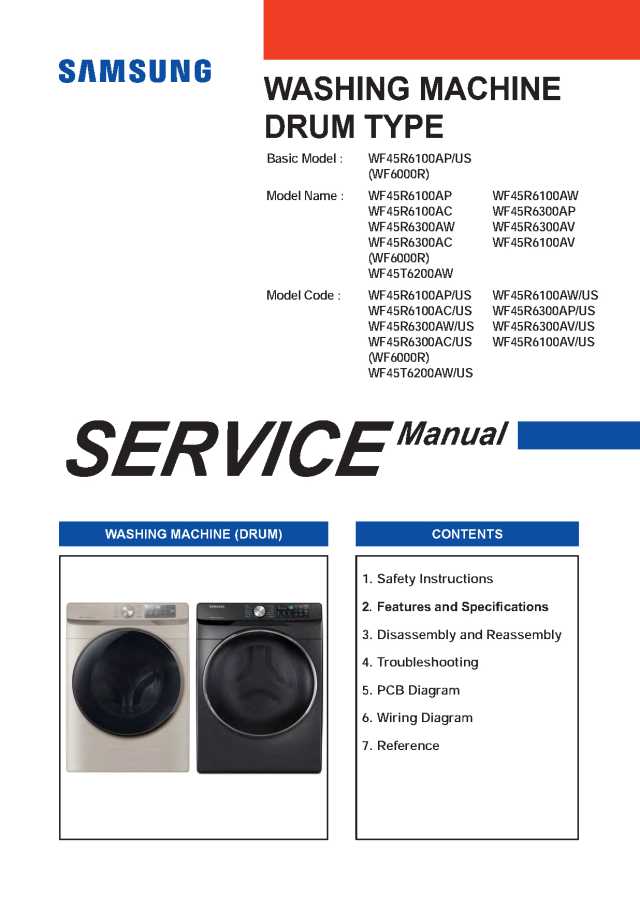SAMSUNG WF45T6200AW Service Manual