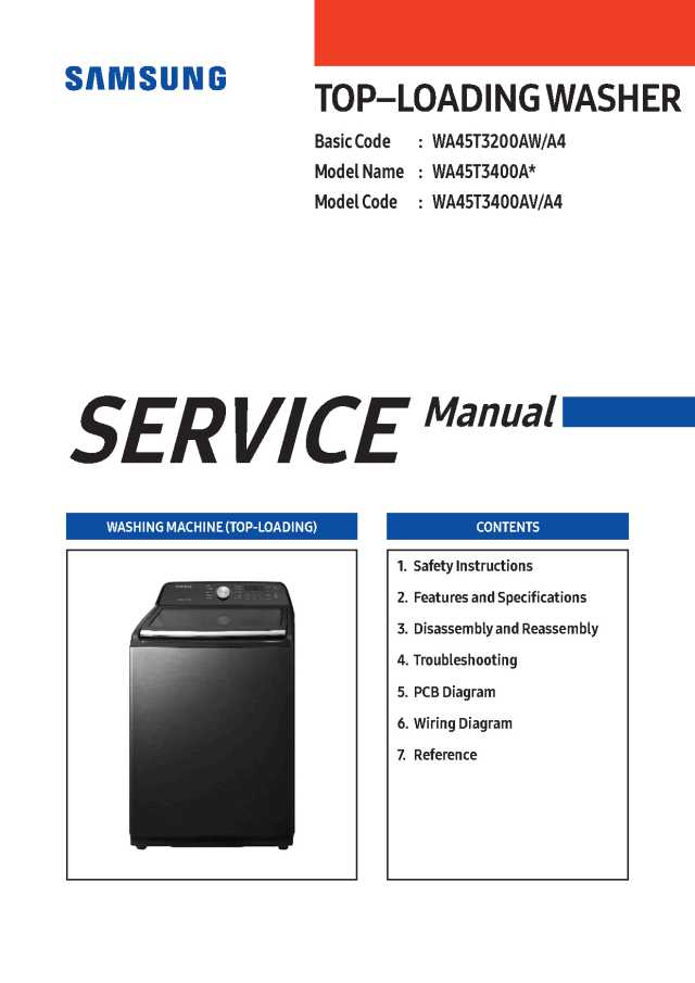 Samsung WA45T3400AV Service Manual
