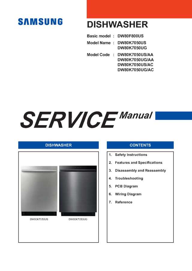 Samsung DW80K7050US Service Manual
