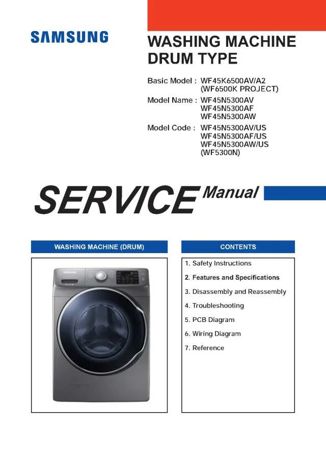 Samsung WF45N5300AW Service Manual