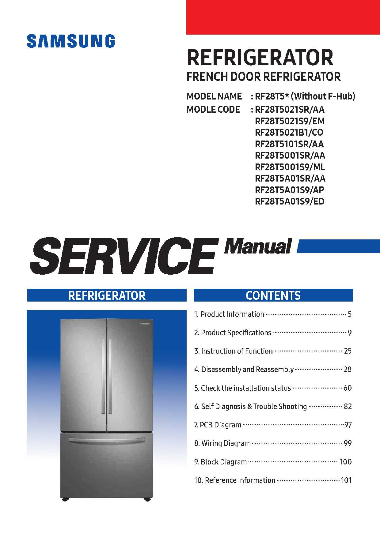 Samsung RF28T5 Series Service Manual