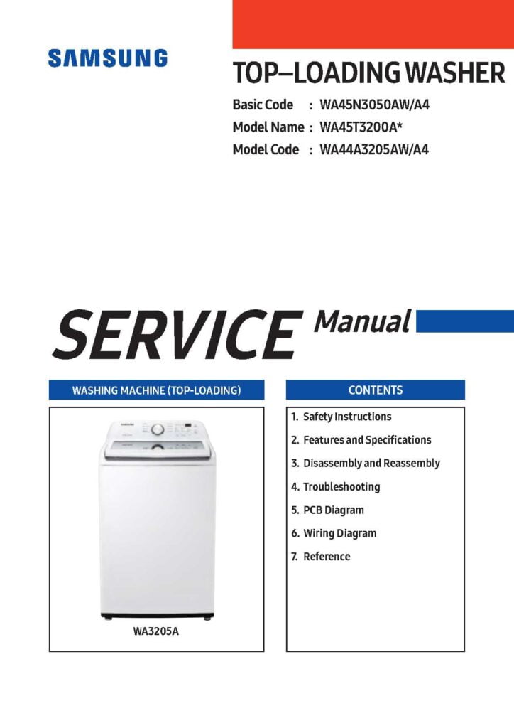 Samsung WA44A3205AW Service Manual