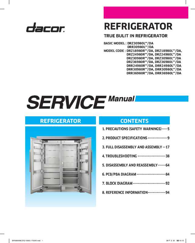 Dacor DRR30980LAP Service Manual