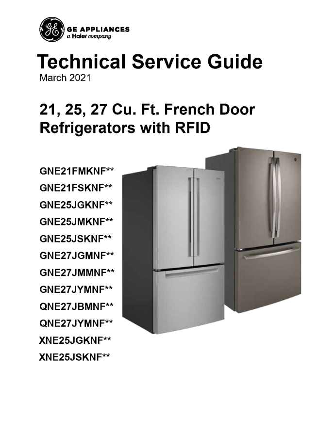 Extracted pages from GE GNE27JYMFS Refrigerator Service Manual