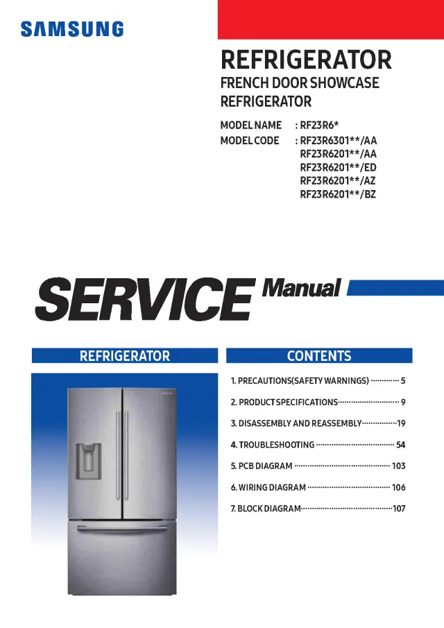 Samsung RF23R6301SR Service Manual