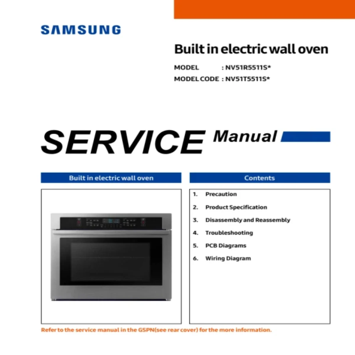 Samsung NV51T5511SS And NV51T5511SG Service Manual | Download Now