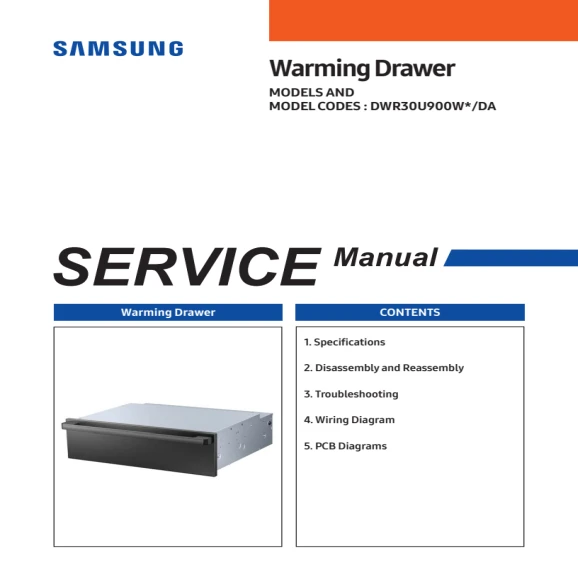Dacor DWR30U900WP Warming Drawer Service Manual PDF