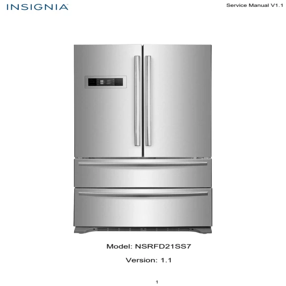 Insignia NSRFD21SS7 Refrigerator Service Manual PDF