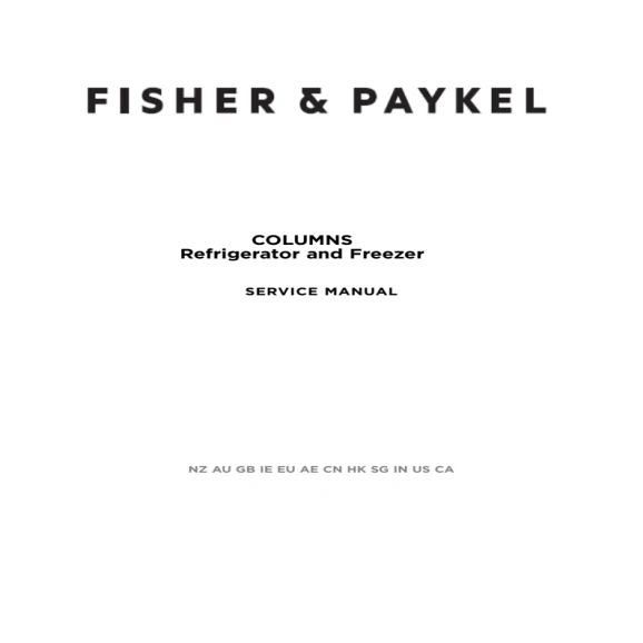 Fisher & Paykel RS2484SLK1 Service Manual
