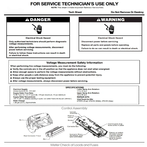 KitchenAid KUDS30IXSS9 Tech Sheet PDF