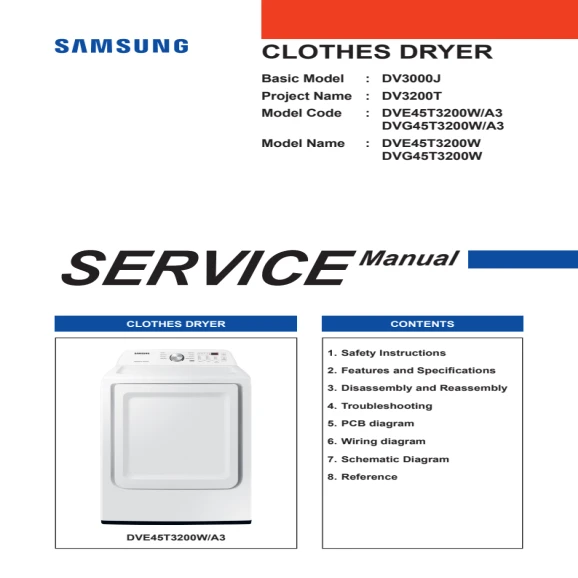 Samsung DVE45T3200W Service Manual OEM PDF