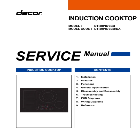 Dacor DTI30P876BB Service Manual PDF