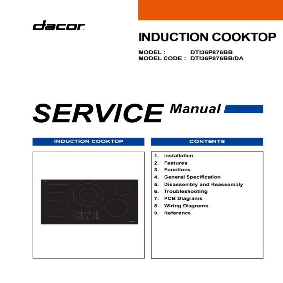 Dacor DTI36P876BB Service Manual PDF