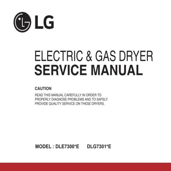 LG DLE7300WE Service Manual PDF