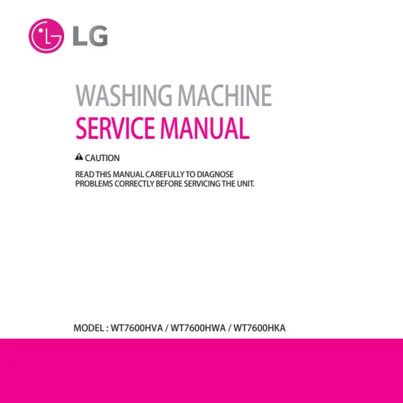LG WT7600HVA and WT7600HWA Service Manual