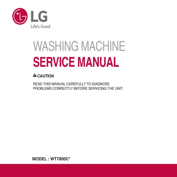 LG WT7800CW and WT7800CV Service Manual PDF