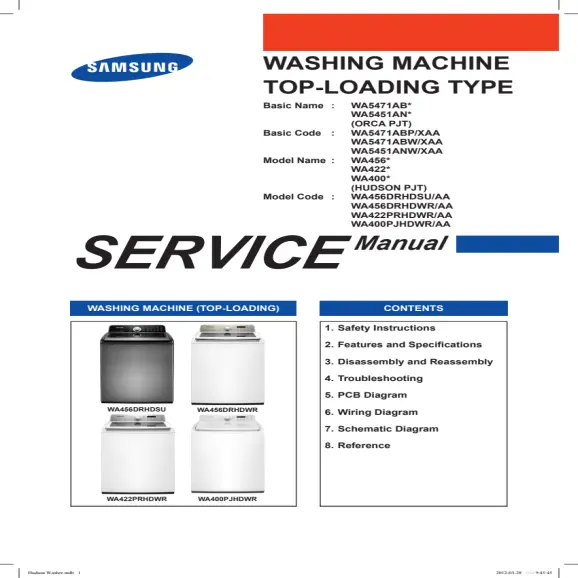 Samsung WA456DRHDSU Service Manual PDF