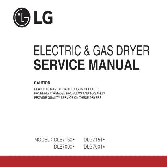 LG DLE7150W Service Manual PDF