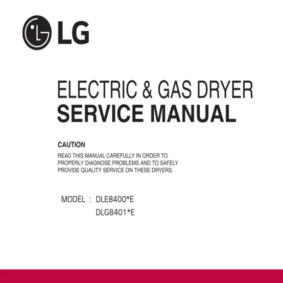 LG DLE8400WE Service Manual PDF