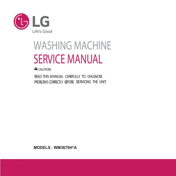 LG WM3670HVA and WM3670HWA Service Manual PDF