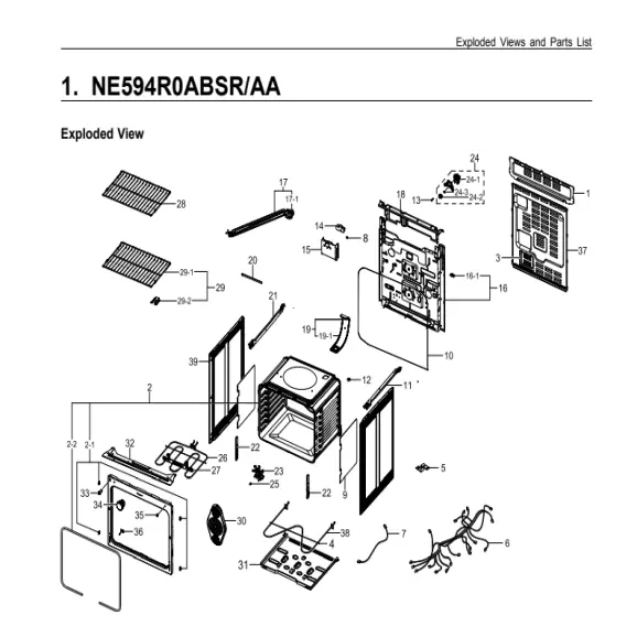Samsung NE594R0ABSR Parts Diagram PDF