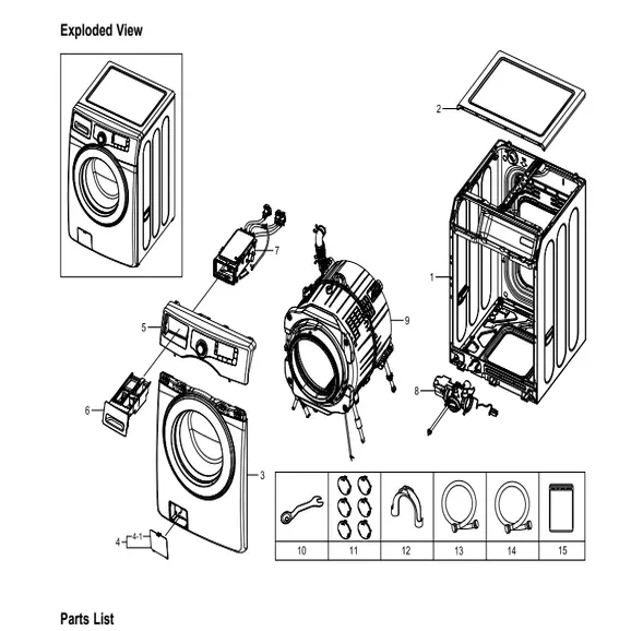 Samsung WF220ANW/XAA Parts Diagram PDF