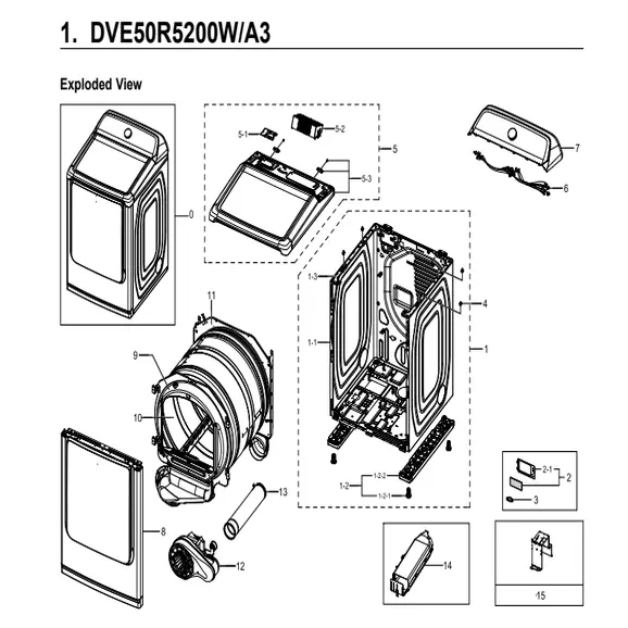 Samsung DVE50R5200W/A3 Parts Diagram PDF