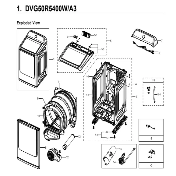 Samsung DVG50R5400W/A3 Parts Diagram PDF