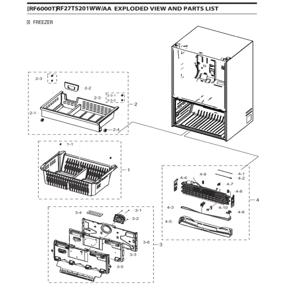 Samsung RF27T5201WW/AA Parts Diagram PDF