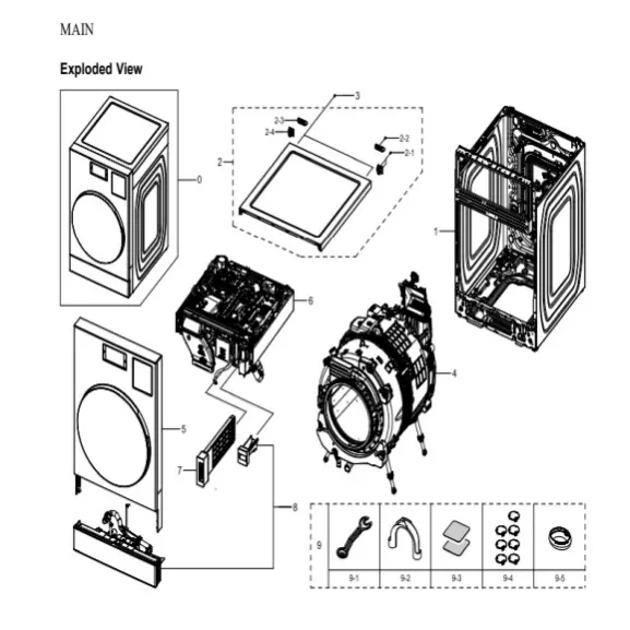 Samsung WD90F53AVBUS Parts Diagram PDF