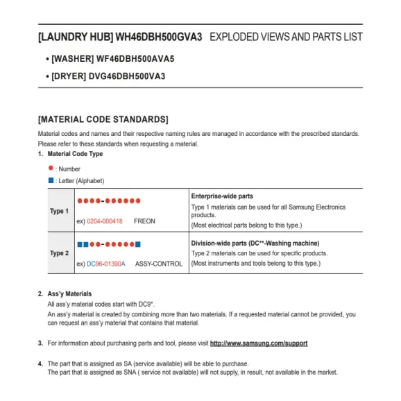 Samsung WH46DBH500GVA3 Parts Diagram PDF