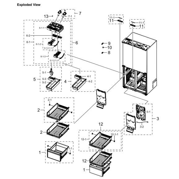 Samsung RF29DB9900QDAA Parts Diagram PDF