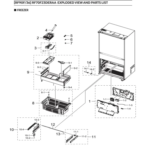 Samsung RF70F23DERAA Parts Diagram PDF