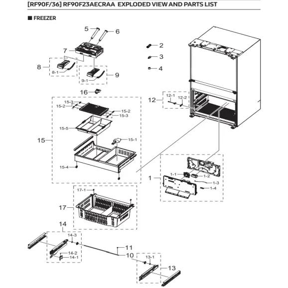 Samsung RF90F23BECRAA Parts Diagram PDF