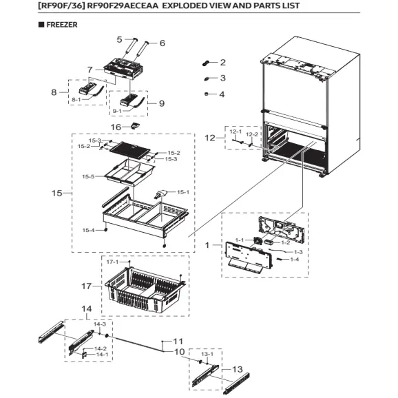 Samsung RF90F29AECEAA Parts Diagram PDF