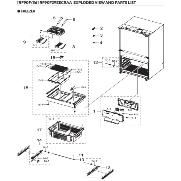 Samsung RF90F29EECRAA Parts Diagram PDF
