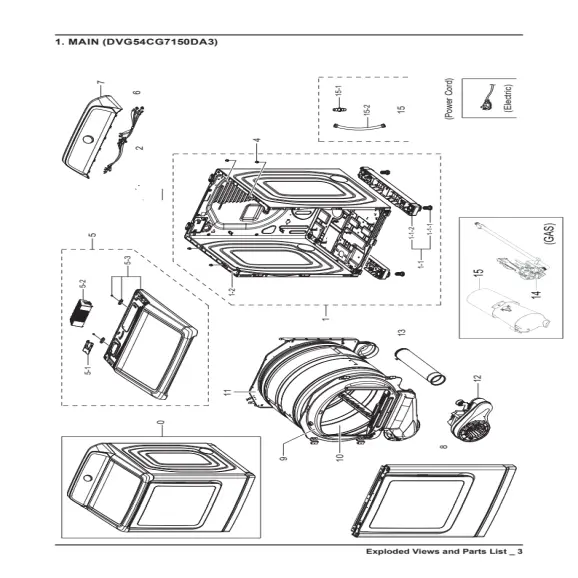Samsung DVG54CG7150DA3 Parts Diagram PDF