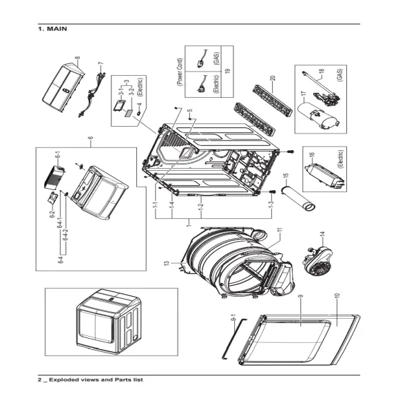 Samsung DVG54M8750W/A3 Parts Diagram PDF