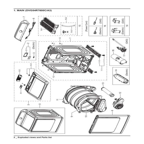 Samsung DVG54R7600C/A3 Parts Diagram PDF